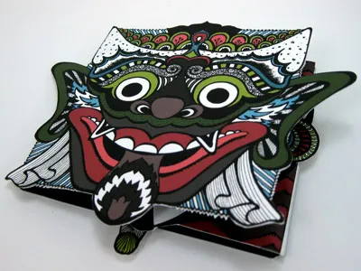 Illustrative CD Packaging diecut illustration mask packaging sbtrkt
