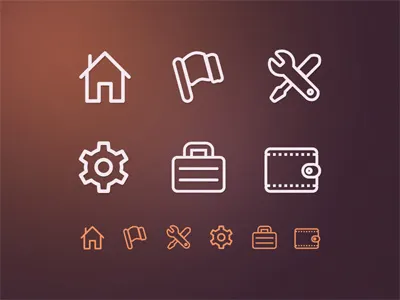 Icons icons landing page long page menu navigation ui user interface user interface design web site website