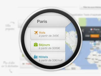 Aiwigo - InspireMe - Result Page buttons map plane
