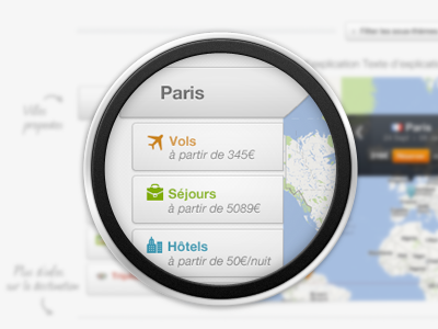 Aiwigo - InspireMe - Result Page buttons map plane