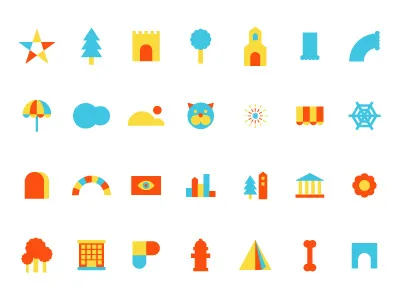 PhotoPills icon set app color design flat geometry graphic icon illustration ios pictogram vector