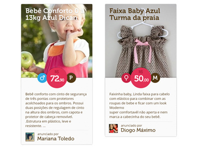 Baby's clothes shop baby interface shop ui