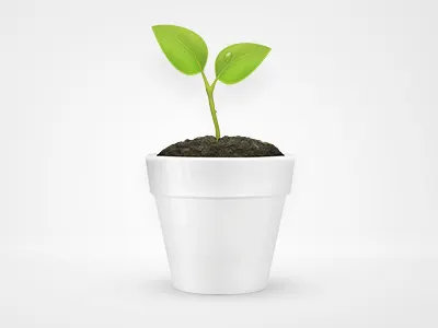 Plant icon drop green ground icon leaf leaves nature plant pot water white