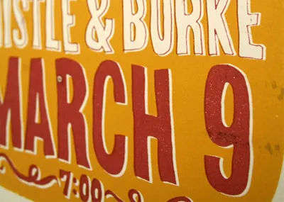 Thistle & Burke Poster hand done type silkscreen texture