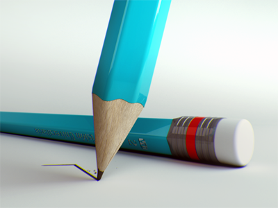 Lápiz 3d cinema4d pencil vray wood