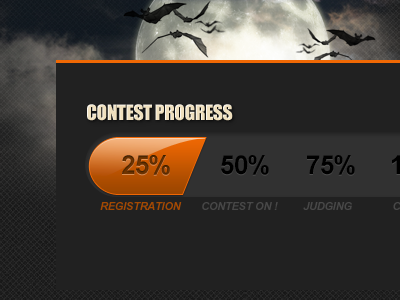 Photoshop Contest Progress Bar 3d bar black contest design mobile orange photoshop progress web