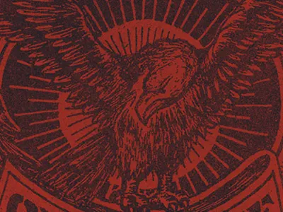 Overcome banner burst creative design eagle feathers flight illustration inspiration lettering power wings