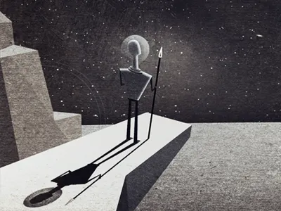 History of the Future aliens astronauts cliffs cowboys helmets outer space planets rocks shadow space stars texture