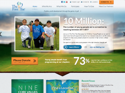 Non Profit Site Homepage Slider 3d text big type shadows web design