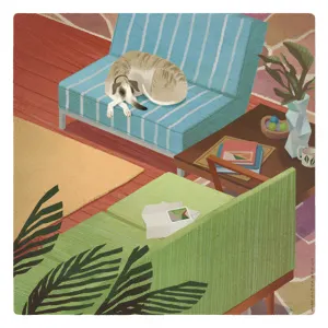 Workdaydogsmall childrens dog illustration mid century modern modern