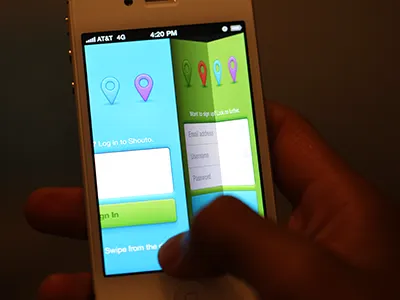 Login screen, feat. Foldilocks. colorful fold login signup