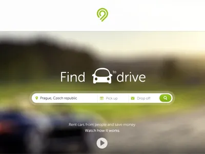 This is it! arounded background car date homepage input logo motto play scenery search startup submit web webdesign