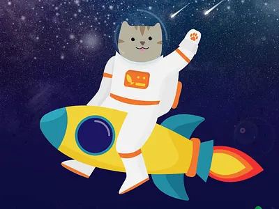 Stylised Kitty Astronaut caricature cartoon character character design design drawing graphic design illustration stylised