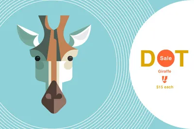 Giraffe print Dot Sale Ad ad brill design dot giraffe illustration josh lumadessa sale