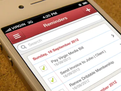 Reminders app clean mobile reminders ui