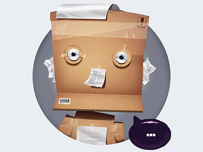 Paper box character illustration paper