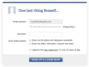 Facebook Signup Extra Details facebook form sign in sign up