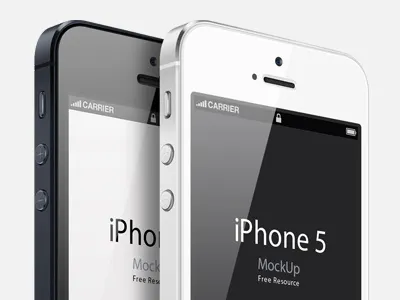 3/4 View iPhone 5 Psd Vector Mockup iphone 5 mockup psd vector