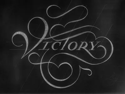 Victory design fancy lettering ligatures phraseology swashes type typography