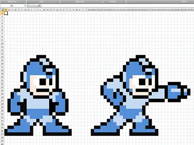 Excel Art - Megaman excel megaman nintendo pixel art spreadsheet