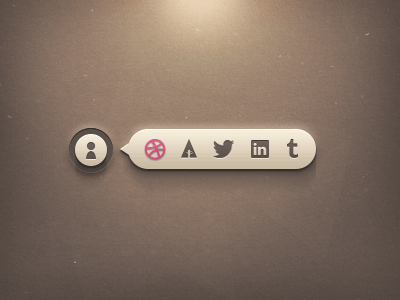 Social Tooltip brown button social media tan tooltip ui