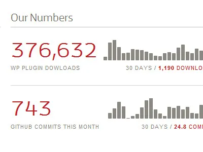 Revised Footer Analytics agency analytics css css3 footer github instagram jquery raphael statistics web design wordpress