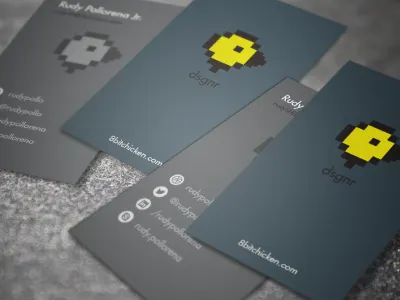 8-Bit Chicken is alive and fresh! 8bitchicken business card debut debut shot designer logo