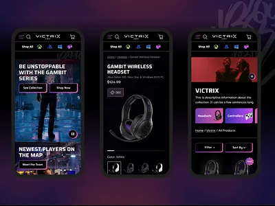PDP's VICTRIX Line design ecommerce mobile ui ux web website