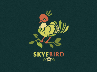 Skyebird adline bird branding drink food fruit green healthy illustration juice lemon local logo logo design orange organic peas radish salad vegetable vegetables