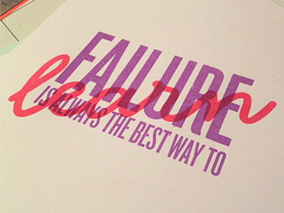 Failure magenta purple silkscreen