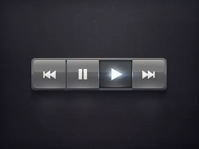 Shiny Media Controls button buttons controls free freebie glossy media play psd shiny ui