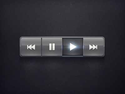 Shiny Media Controls button buttons controls free freebie glossy media play psd shiny ui