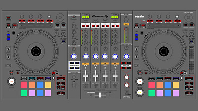 Technical Drawing - DJ Controller design drawing graphic design illustration technical technical drawing