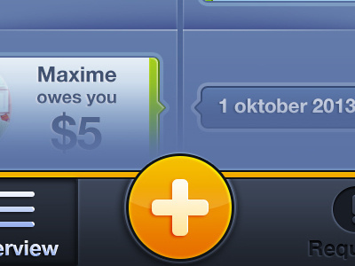 You owe me iPhone app app blue iphone menu orange ui
