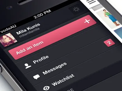 iPhone App Side Nav app iphone mila nav ui