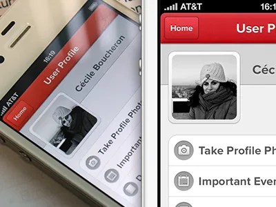 iPhone app - home screen (client work) app button client ios iphone navbar profile table toolbar ui ui design