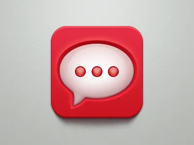 Message Icon apple bubble celegorm chat china clean icon im ios ipad iphone light message red white