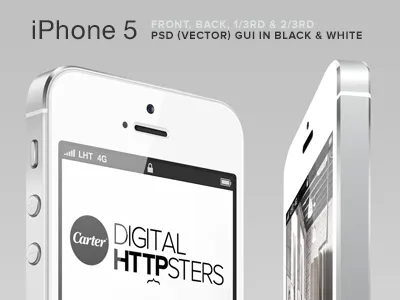 Free iPhone 5 (PSD) GUI V4 agency carter device digital download free gui iphone iphone5 iphone5s melbourne mobile psd template templates ux vector