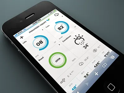 Mtn Report Mobile updated climacons design interface mobile rally interactive site ui ux web design website