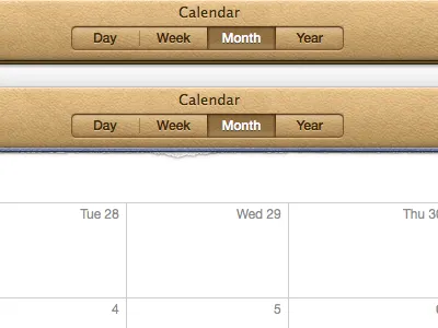 OS X Calendar.app Torn Paper Cleanup app calendar.app desktop leather native os x paper skeumorphism torn paper
