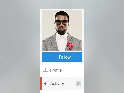 Profile Menu (Web App) activity app avatar blue clean flat interface menu navigation orange profile ui ux web webapp website