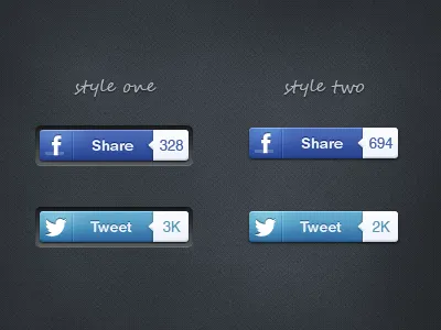 Social Share Buttons button counter dark download facebook free freebie psd share share button social texture tweet twitter