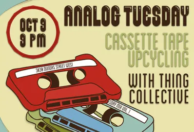 3030 Analog Tuesday Cassette Tape Upcycling Poster cassette crafts diy poster upcycling