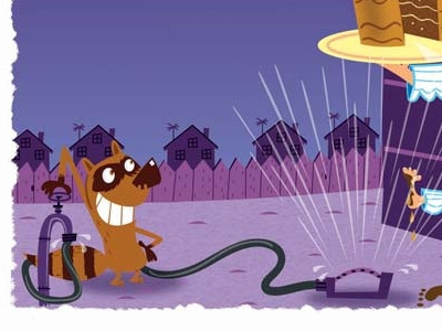 Sleepwalker animals humor humorous illustration vector