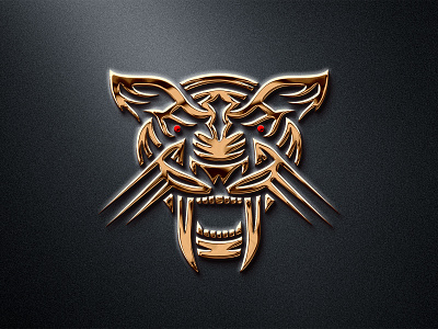 The Sabre Tooth Tiger cat design gold gold mockup illustration illustrator logo mock up sabre tooth tiger