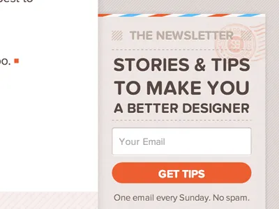 Newsletter button envelope letter proxima nova soft stamp textfield