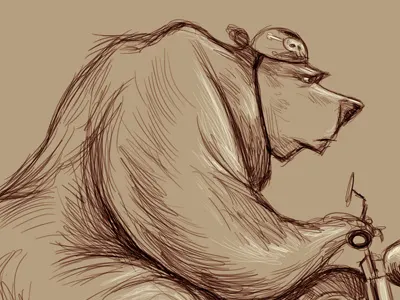 heavy riding bears character design characters harley davidson harleys illustration motorcycle