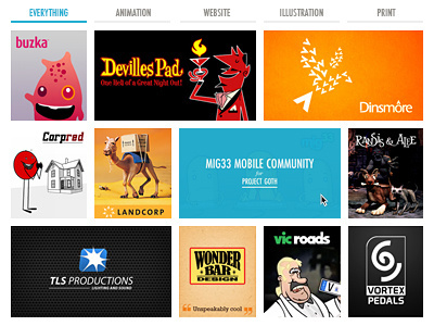 Responsive Design blue clean condensed futura gallery grid interface menu nav navigation projects responsive ui website