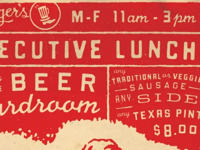 Banger's Executive Lunch branding poster restaurant