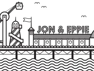 Brighton Pier brighton illustration line pier wedding